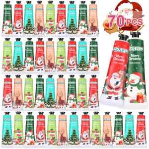 70 Pack Christmas Hand Cream Gift Set, Hand Lotion Travel Size, Mini Hand Cream, Lotion bulk,Stocking Stuffers Christmas Holiday Gifts For Women Coworker,Moisturizing Hand Cream for Dry Cracked Hands