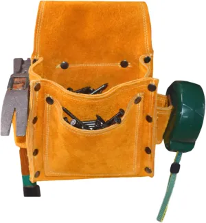 7.1x2.8x5.5in Nail Tool Waist Bag Multifunctional Thickened Cowhide Tool Pouch Electrician Maintenance Tool Bag for Interior Decoration, Woodworking, Construction Sites