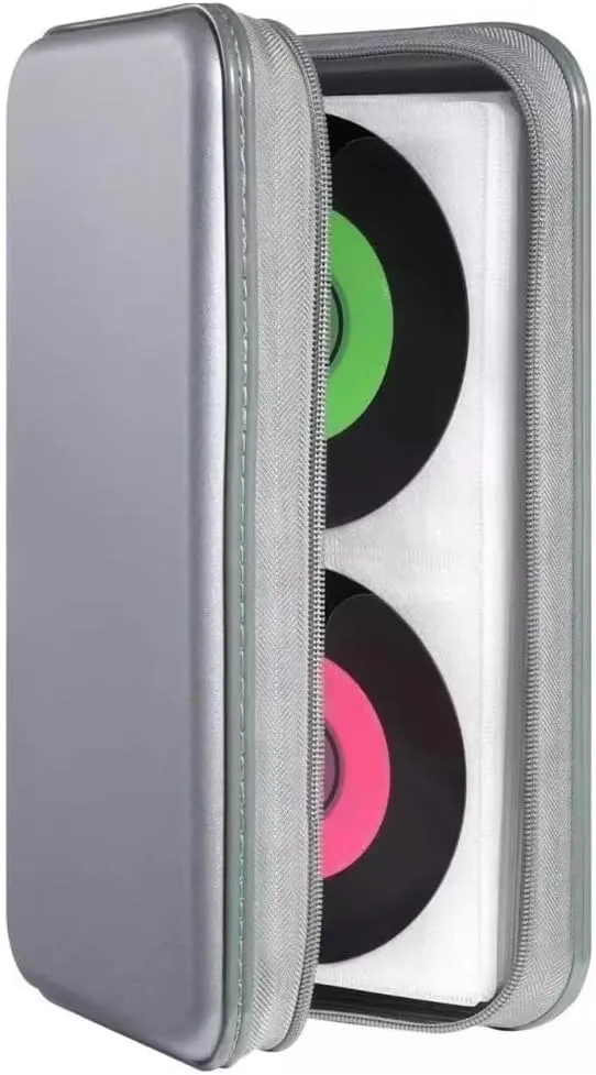 80-Slot Storage Handbag Disc Box Dusproof Protections Sleeve Case Storage Solution for Travel Use, White, Bag Organiser