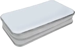 80-Slot Storage Handbag Disc Box Dusproof Protections Sleeve Case Storage Solution for Travel Use, White, Bag Organiser