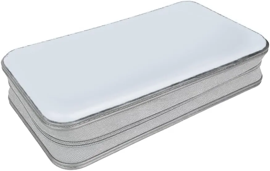 80-Slot Storage Handbag Disc Box Dusproof Protections Sleeve Case Storage Solution for Travel Use, White, Bag Organiser