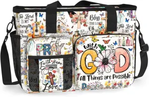 84hoods Large Waterproof Work Bag. Shoulder Bag for Work. God Jesus Christian Faith Religious Gift.