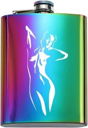 8Oz Retro Portable Flasks for Liquor for Men Flasks with Funnel Outdoor Travel Flasks 304 Stainless Steel Flasks(D)