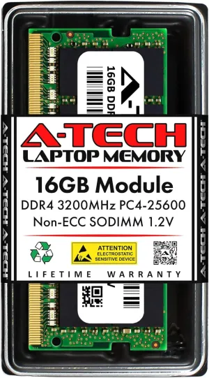 A-Tech 16GB RAM for Clevo NH58Axx | DDR4 3200MHz PC4-25600 SODIMM Non-ECC Memory Upgrade