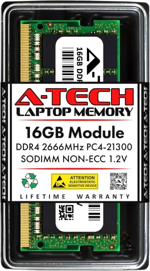 A-Tech 16GB RAM for Lenovo ThinkCentre M60e, M630e Tiny, M700 Tiny, M70q, M70q Gen 2, M900z, M90q, M90q Gen 2, M910 Tiny, M910z, M920 Tiny | DDR4 2666MHz PC4-21300 SODIMM Non-ECC Memory Upgrade
