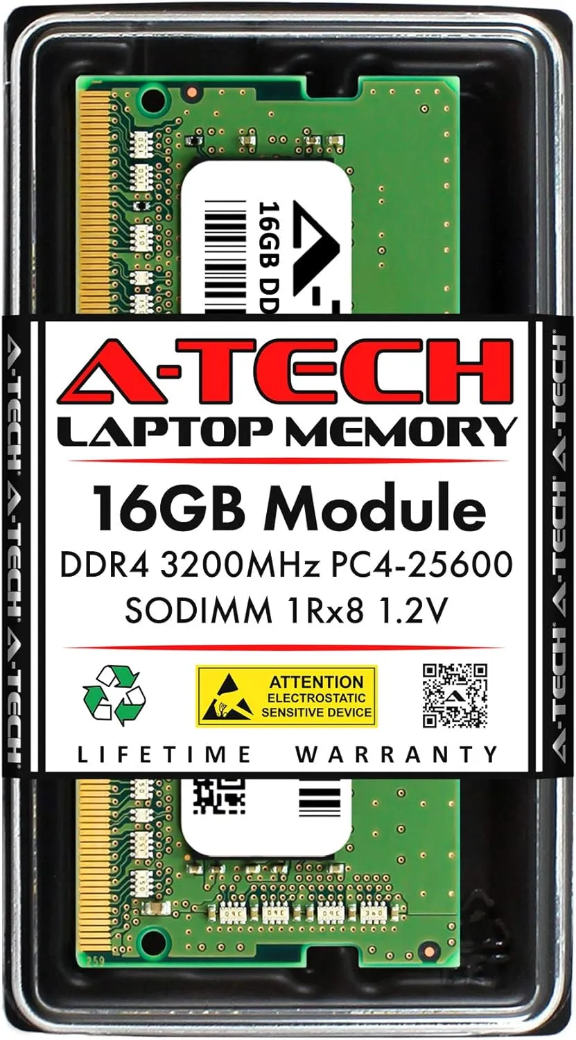 A-Tech 16GB RAM Replacement for Hynix HMAA2GS6CJR8N-XN | DDR4 3200MHz PC4-25600 SODIMM 1Rx8 1.2V 260-Pin Non-ECC Laptop Memory Module (HMAA2GS6CJR8N-XN-ATC)