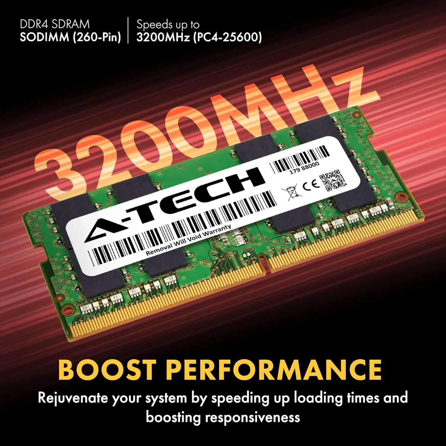 A-Tech 32GB RAM for Lenovo IdeaPad 3/3i 15.6" (15ITL6) Laptop | DDR4 3200MHz PC4-25600 SODIMM 2Rx8 1.2V 260-Pin Non-ECC SO-DIMM Memory Upgrade