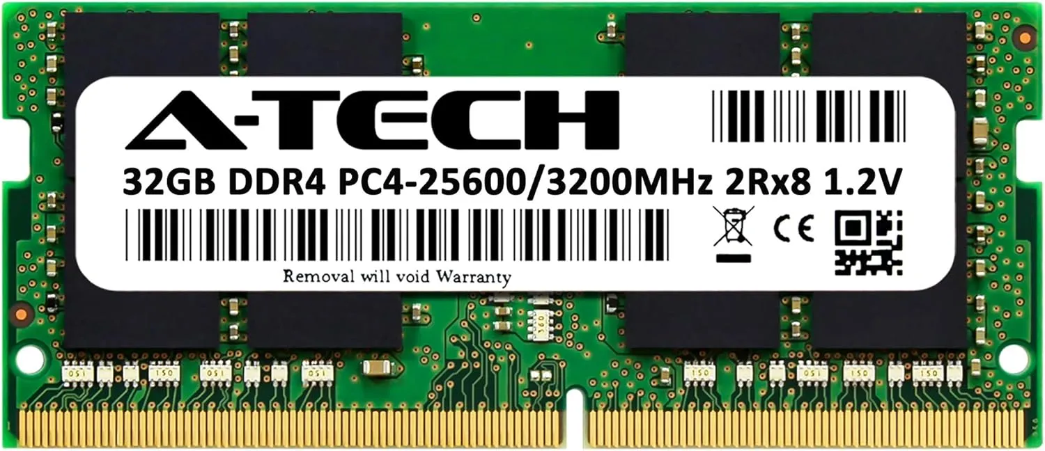 A-Tech 32GB RAM for Lenovo IdeaPad 3/3i 15.6" (15ITL6) Laptop | DDR4 3200MHz PC4-25600 SODIMM 2Rx8 1.2V 260-Pin Non-ECC SO-DIMM Memory Upgrade