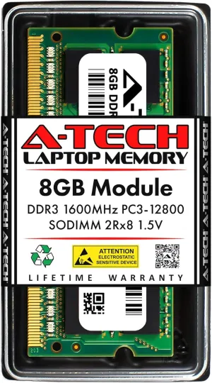 A-Tech 8GB RAM for FOXCONN AT-5570, AT-7300, AT-7500, AT-7700, nT-A3800 | DDR3 1600MHz PC3-12800 SODIMM 1.5V Non-ECC Memory Upgrade