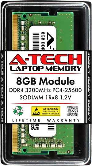 A-Tech 8GB RAM Replacement for Hynix HMAG68EXNSA051N | DDR4 3200MHz PC4-25600 SODIMM 1Rx8 1.2V 260-Pin Non-ECC Laptop Memory Module (HMAG68EXNSA051N-ATC)