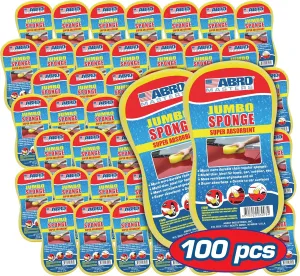 ABRO Masters Jumbo Sponge, Super Absorbent, Gentle on Surfaces, Durable & Resistant to Oil, Ideal for Cars & Home