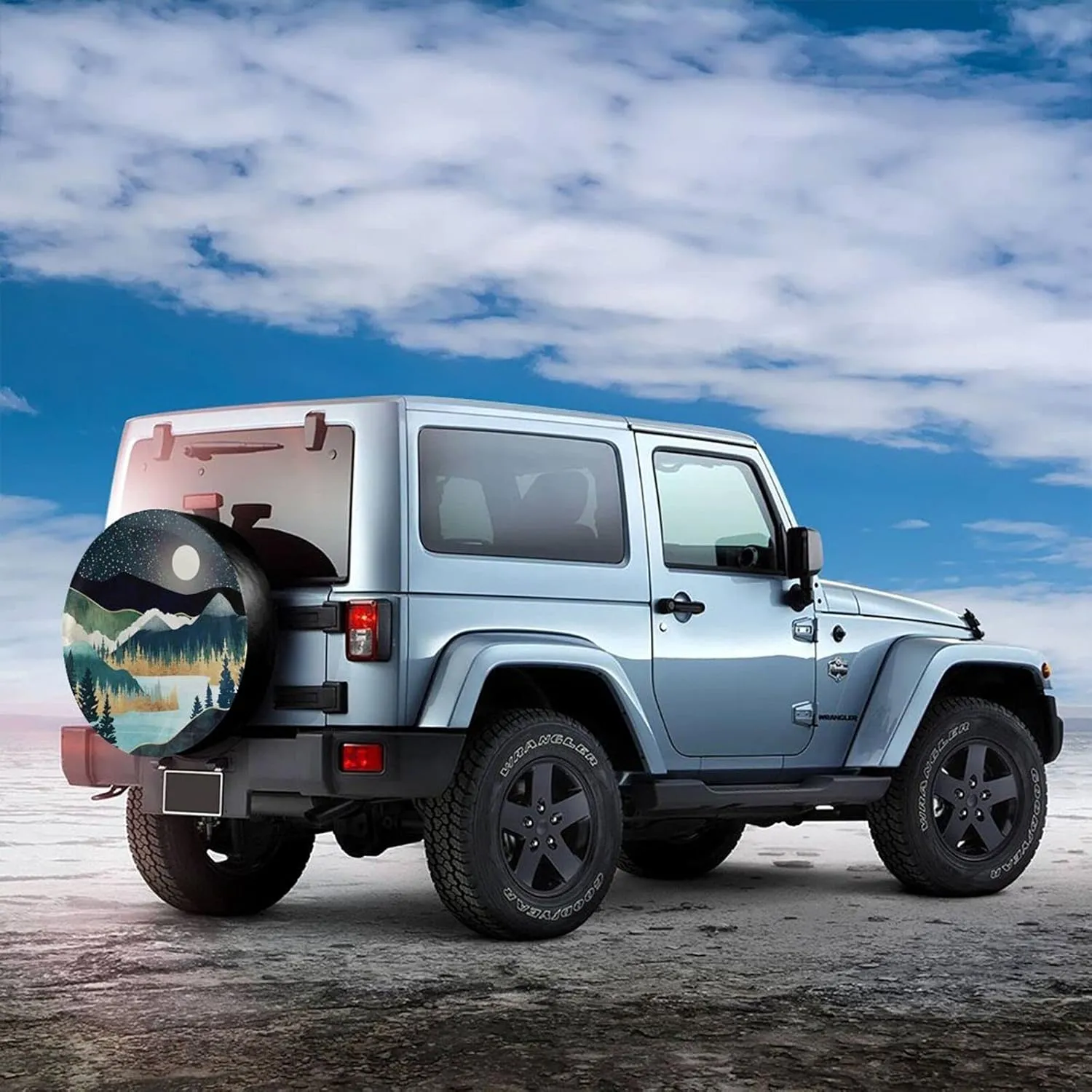Abstract Mountains Deer Lake Landscape Spare Tire Cover Wheel Protectors Weatherproof Wheel Covers Universal Fit for Trailer Rv SUV Truck Camper Travel Trailers Accessories 14" 15" 16" 17"