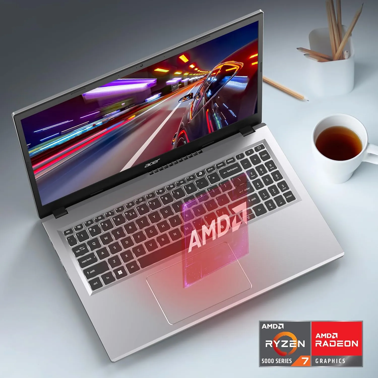 acer Aspire Go 15 AI Ready Laptop, 15.6" FHD (1920 x 1080) IPS Display, AMD Ryzen 7 5825U, AMD Radeon Graphics, 16GB DDR4, 512GB PCIe Gen4 SSD, Wi-Fi 6, Windows 11 Home, AG15-42P-R3NB