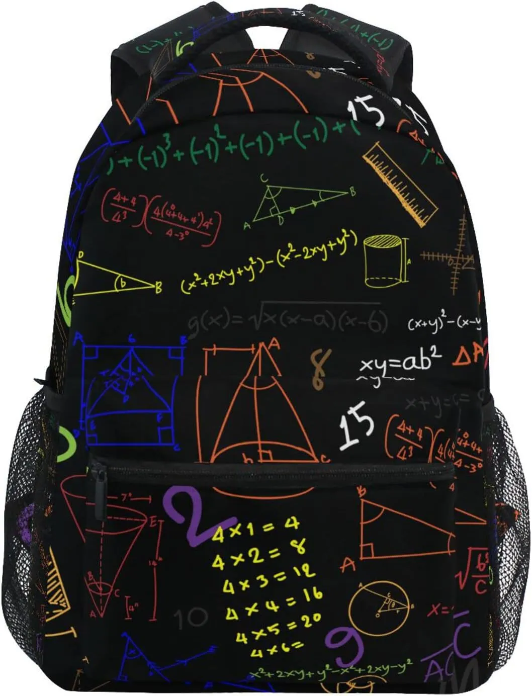 Acpiggto Backpack Daypack Shoulder Bag Black Math Mathematical Formula Education Number Luggage Bag for Gym Sports Casual Women Men