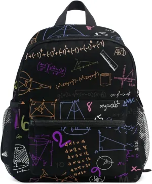Acpiggto Small Backpack Daypack Shoulder Bag with Name Label Tag Hippie Math Formula Diagram Education Blackboard