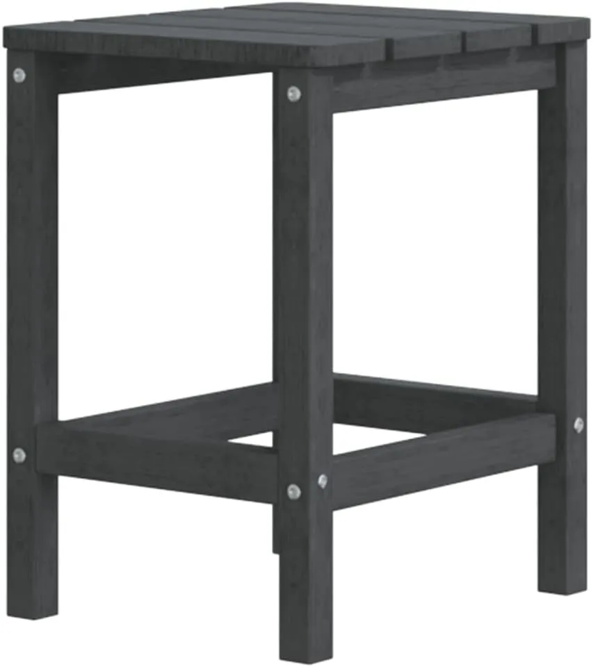 Adirondack Chair with Table HDPE Outdoor Furniture Set Anthracite Weather-Resistant Lounge Chairs for Patio Garden Poolside