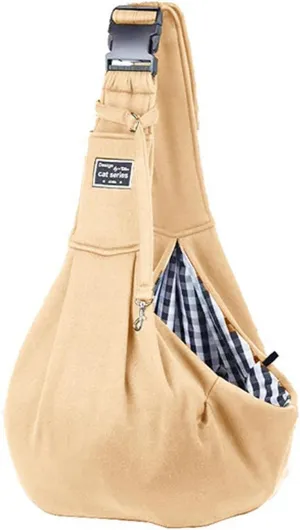 Adjustable Pet Carrier Backpack for Small Dogs & Cats Outdoor Breathable Travel Bag Up to 16 lbs(Khaki)