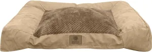 AKC Extra Large Sofa Dog Bed - Memory Foam, Popcorn Fur, Tan