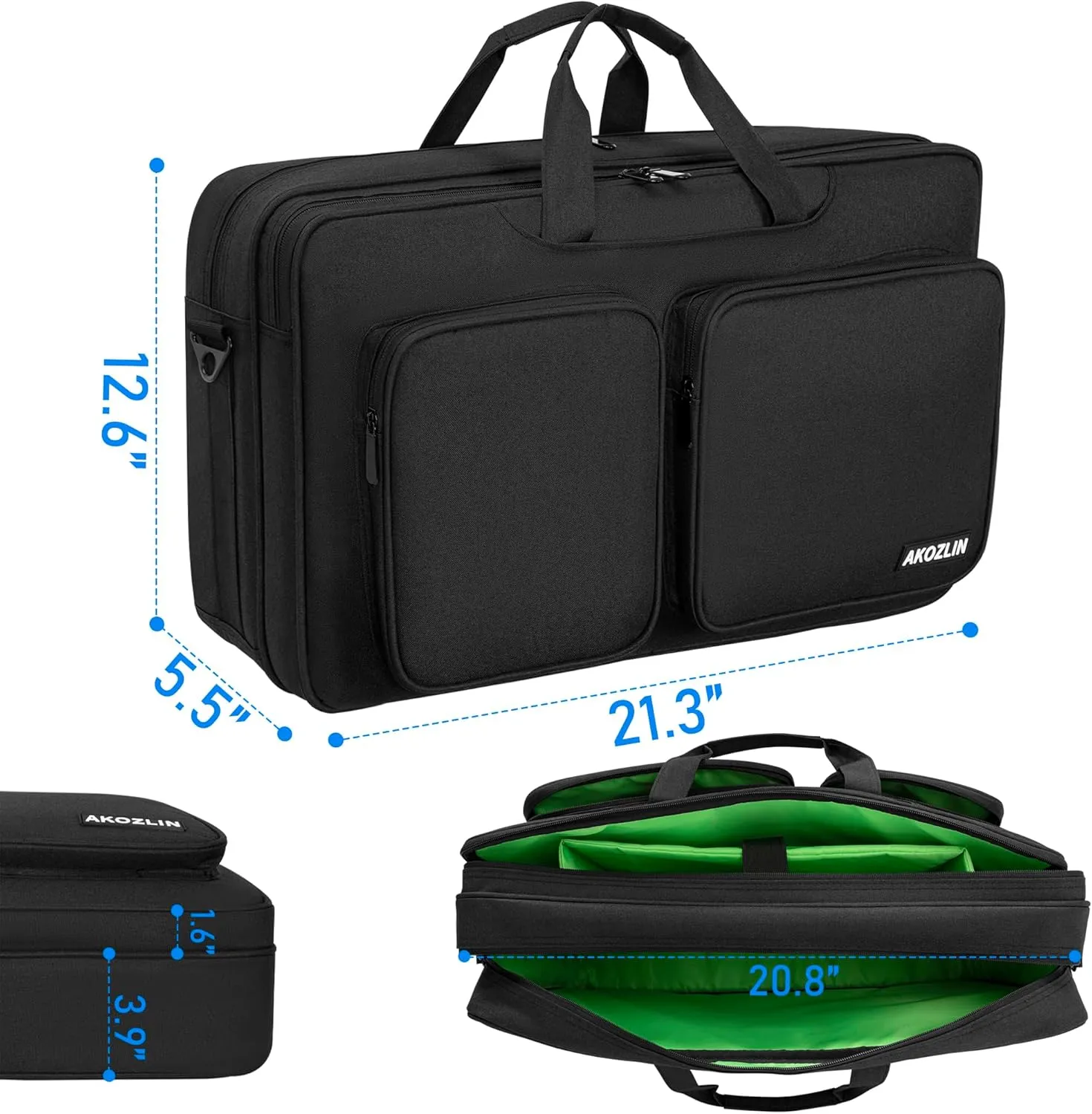 AKOZLIN Multi-layer Controller Gig Bag Padded Mixer Carry Case Fit For Pioneer DDJ FLX4 DJ Lite SB 2 3 SB2 SB3 DJ 400 RB Controller Travel Bag