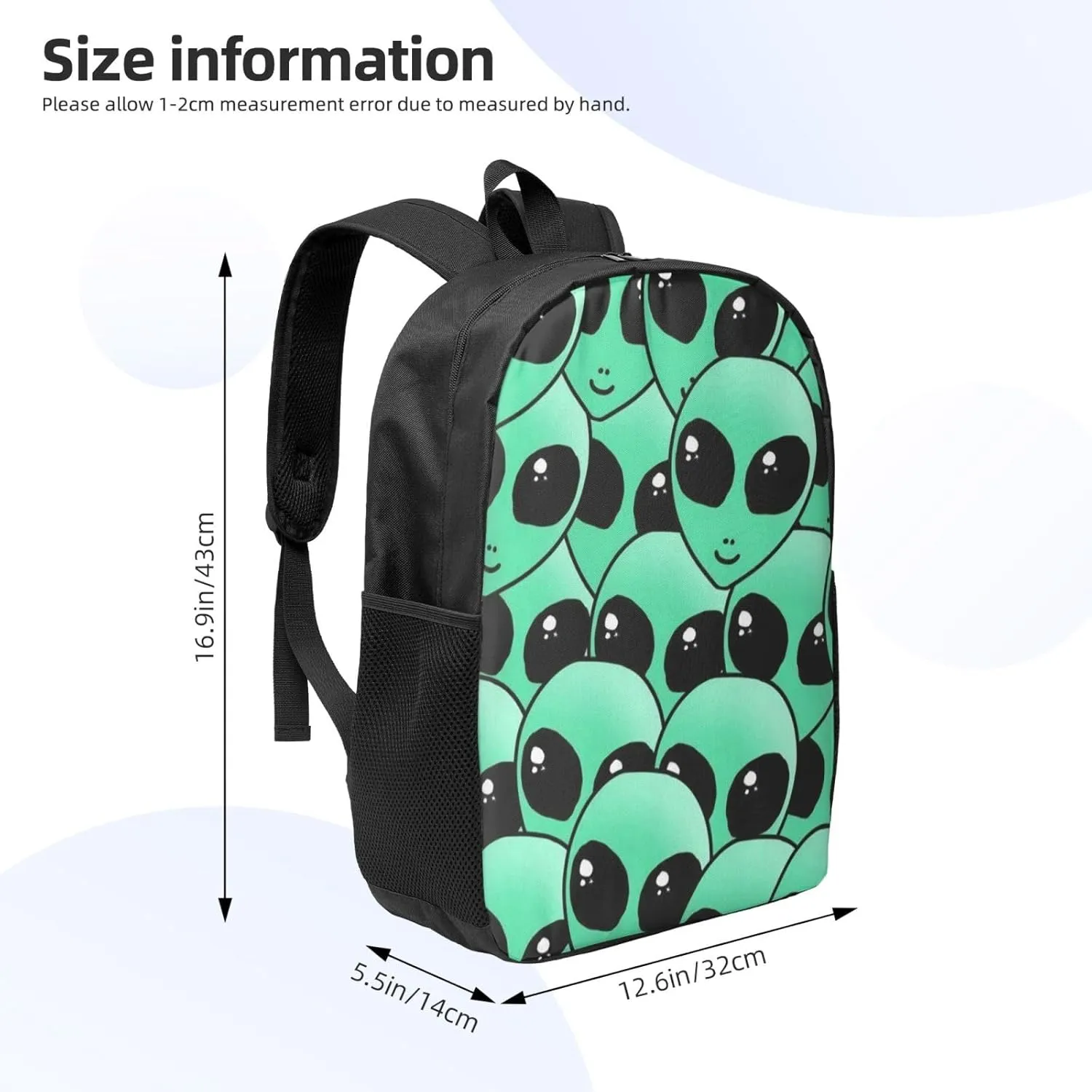 Alien Invasion Backpack, 17 Inch Travel Business Laptop Backpack For Women Men