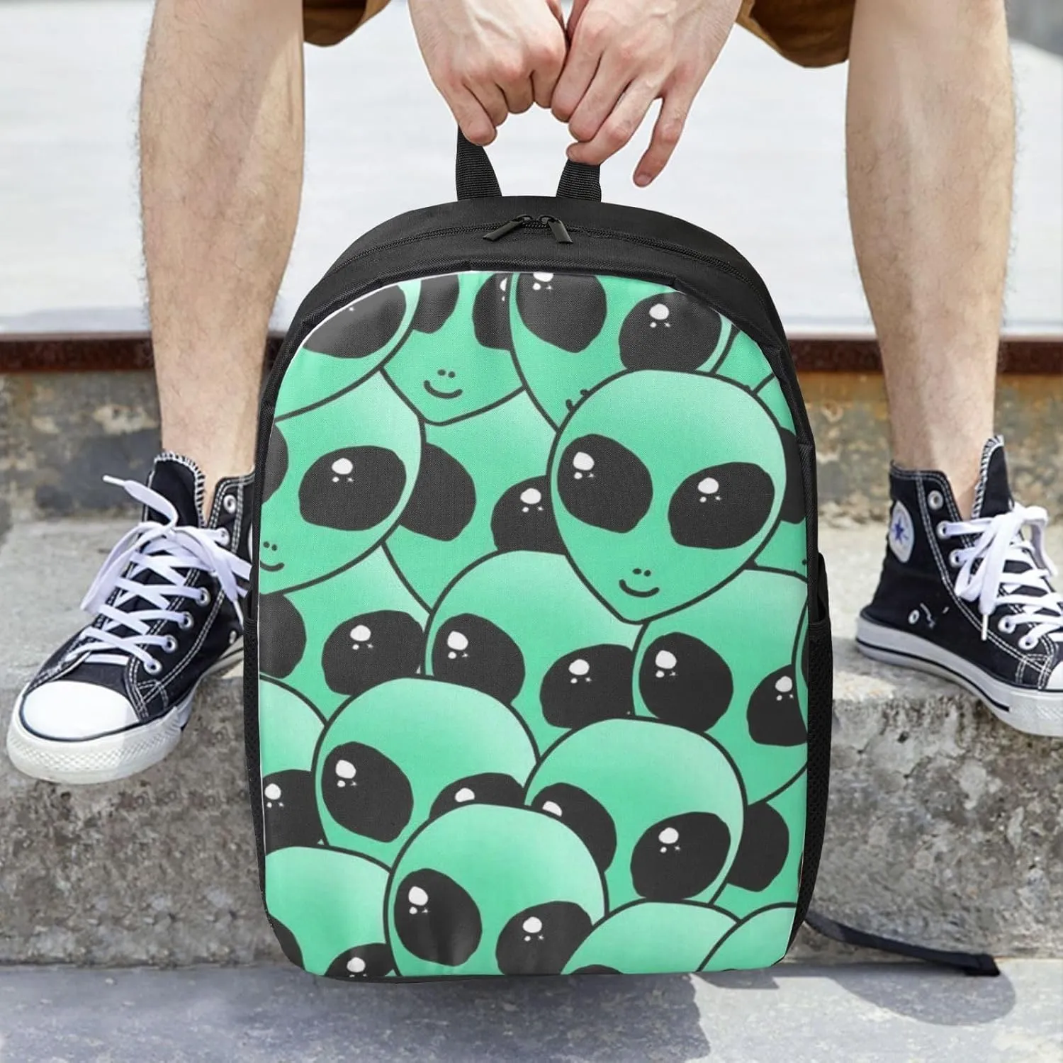 Alien Invasion Backpack, 17 Inch Travel Business Laptop Backpack For Women Men