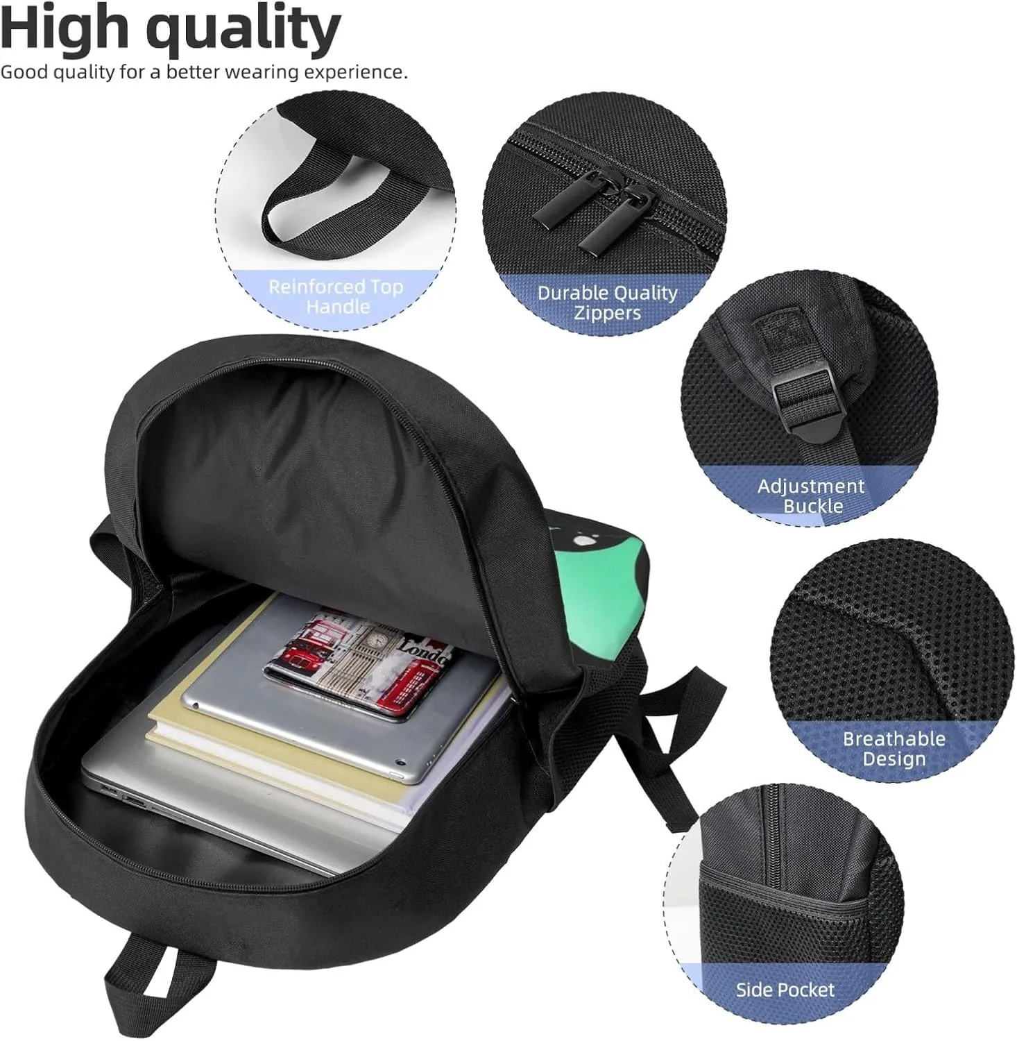 Alien Invasion Backpack, 17 Inch Travel Business Laptop Backpack For Women Men