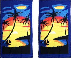 allgala Microfiber Beach Towel Quick Dry, Lightweight, Super Absorbent | Perfect for Beach, Pool, and Camping | Oversize 40"x70" - Sunset Prints
