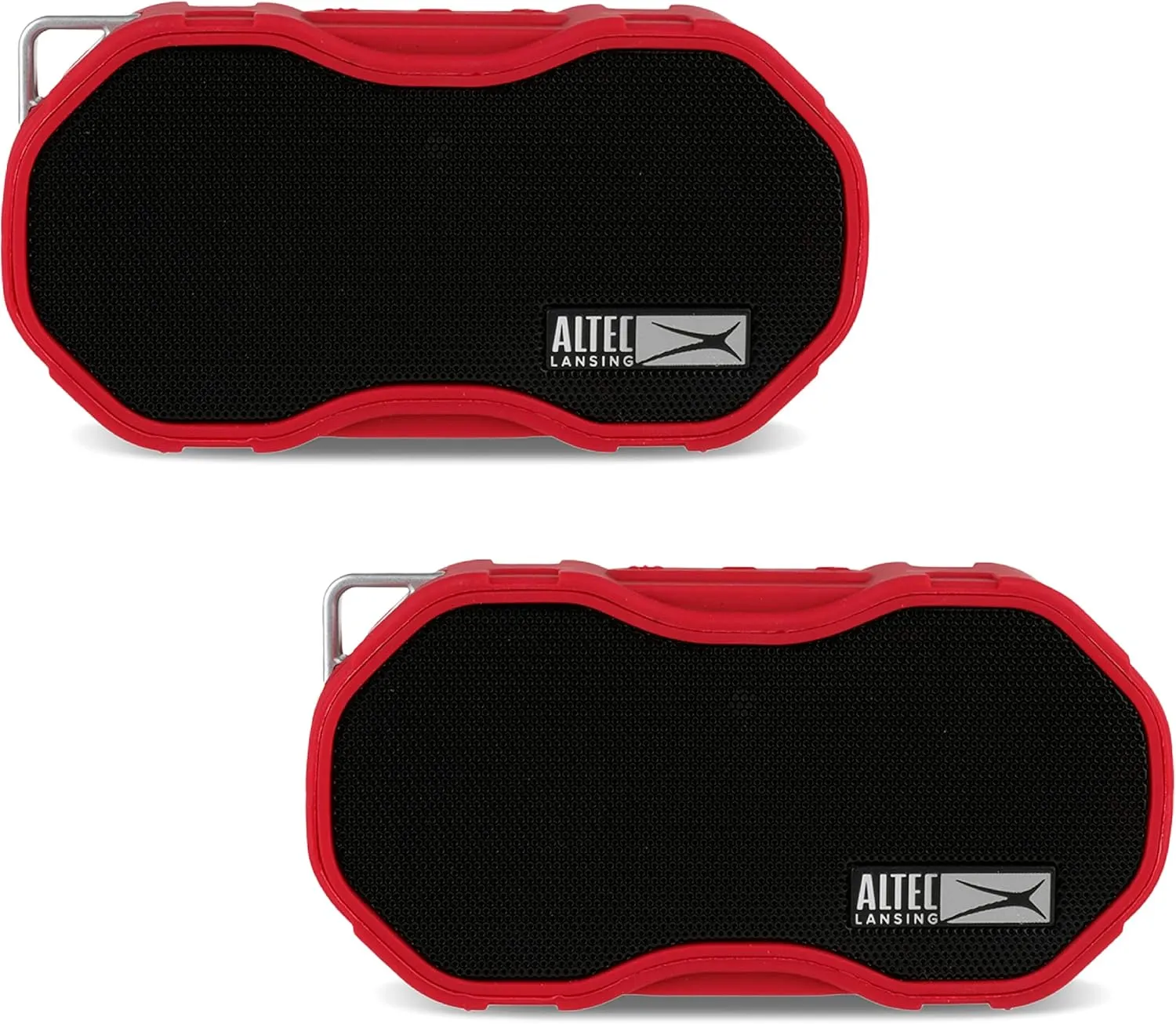 Altec Lansing Baby Boom XL - Waterproof Bluetooth Speaker, Wireless & Portable Speaker for Travel & Outdoor Use, Deep Bass & Loud Sound, 2 Pack, Red