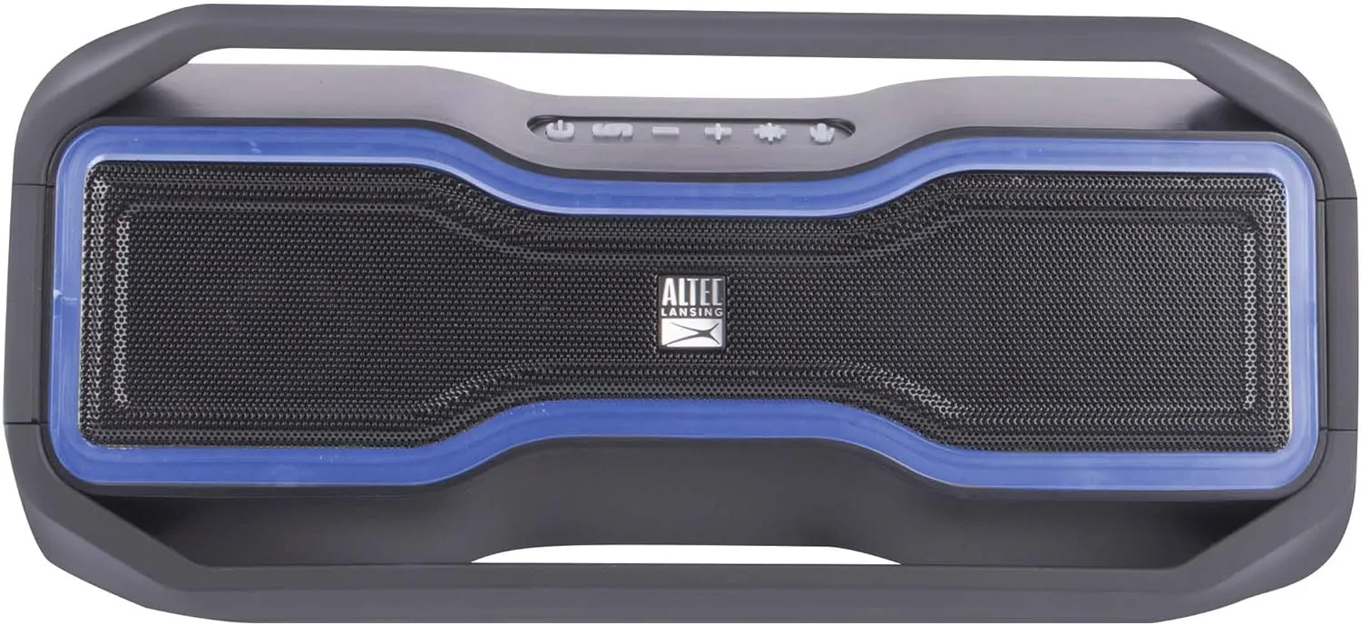 Altec Lansing RockBox - Waterproof, Wireless, Bluetooth Speaker, Floating, IP67, Portable Speaker, Strong Bass, Rich Stereo System, Microphone, 100 ft Range, Lightweight, 12-Hour Battery, LED Lights