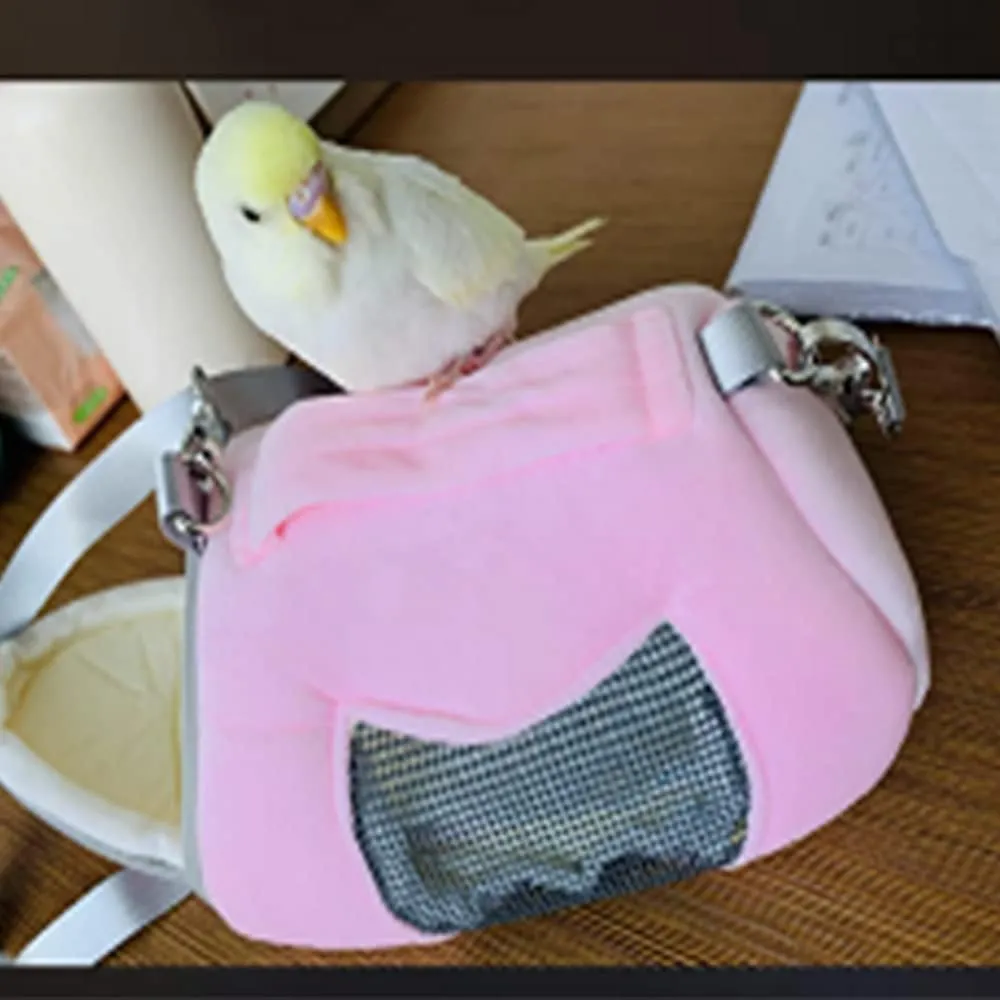 ANIAC Small Pet Carrier Bag with Adjustble Shoulder Strap Hamster Travel cage Breathable Rat Carrier Portable Travel Carrier for Guinea Pig Birds Bearded Dragon Hedgehog (Large, Pink)