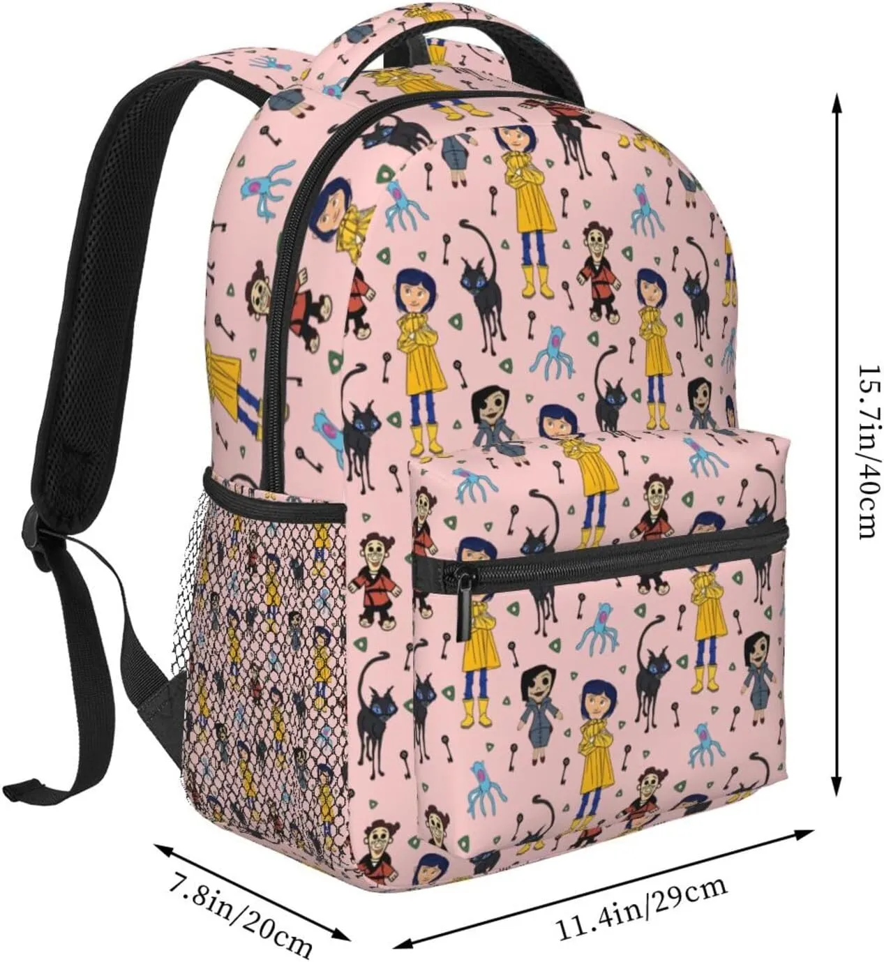 Animated Cora'Lines Movie Backpack Horror Animated Travel Casual Daypack Lightweight Laptop Bag Outdoor Knapsack Multi-Function Bookbags