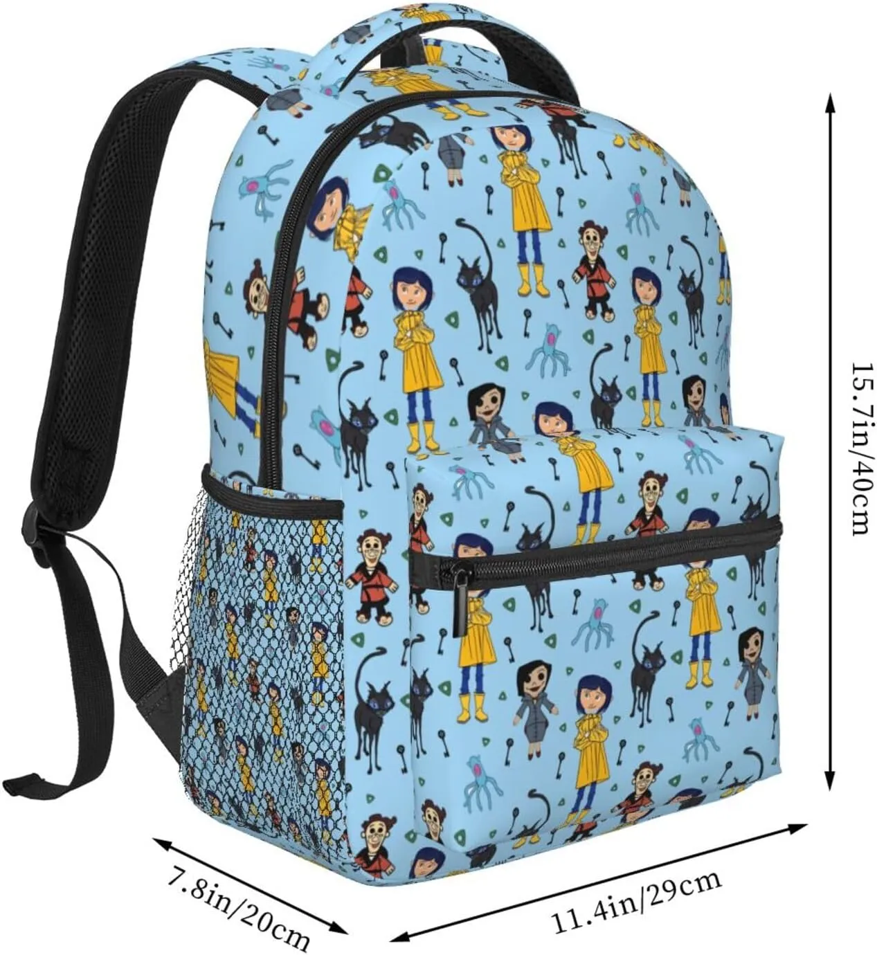 Animated Cora'Lines Movie Backpack Horror Animated Travel Casual Daypack Lightweight Laptop Bag Outdoor Knapsack Multi-Function Bookbags
