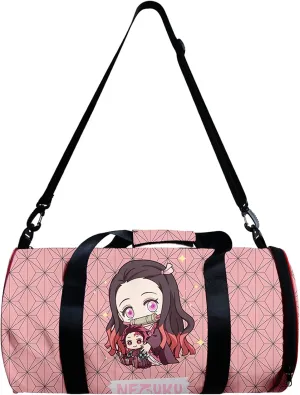 Anime Demon Slay Large Capacity Gym Bag Manga Kemitsu Sport Duffel Bag With Shoe Bag(Nezuko)