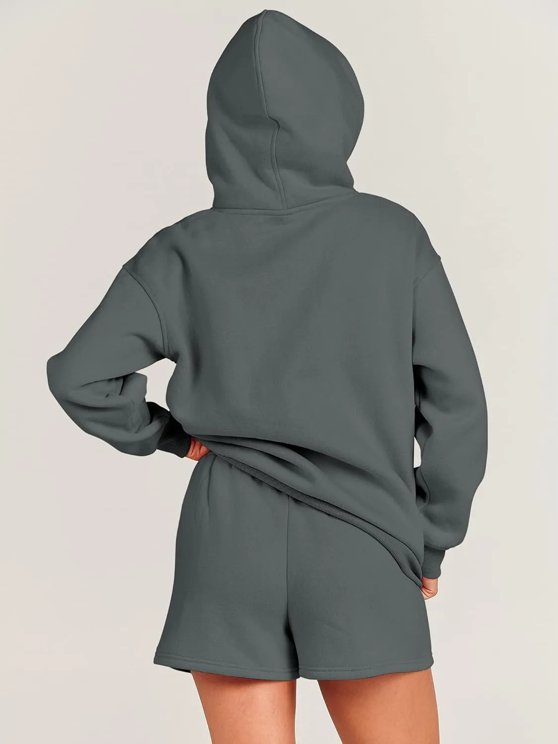 ANRABESS Women 2 Piece Outfit Oversized Hoodie Sweatshirt Shorts Lounge Sweat Set Sweatsuit Tracksuit 2025 Trendy Y2K Clothes