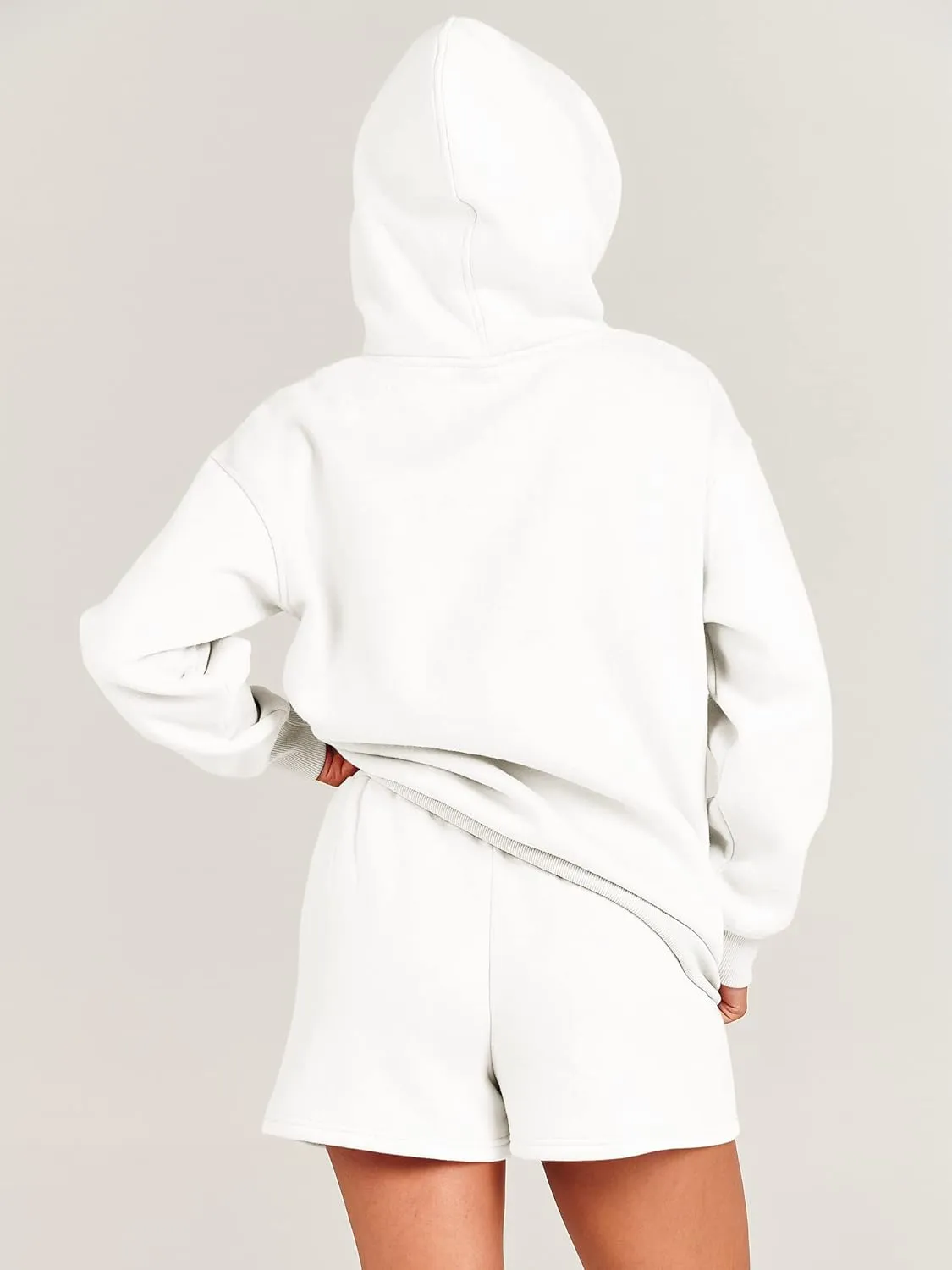 ANRABESS Women 2 Piece Outfit Oversized Hoodie Sweatshirt Shorts Lounge Sweat Set Sweatsuit Tracksuit 2025 Trendy Y2K Clothes