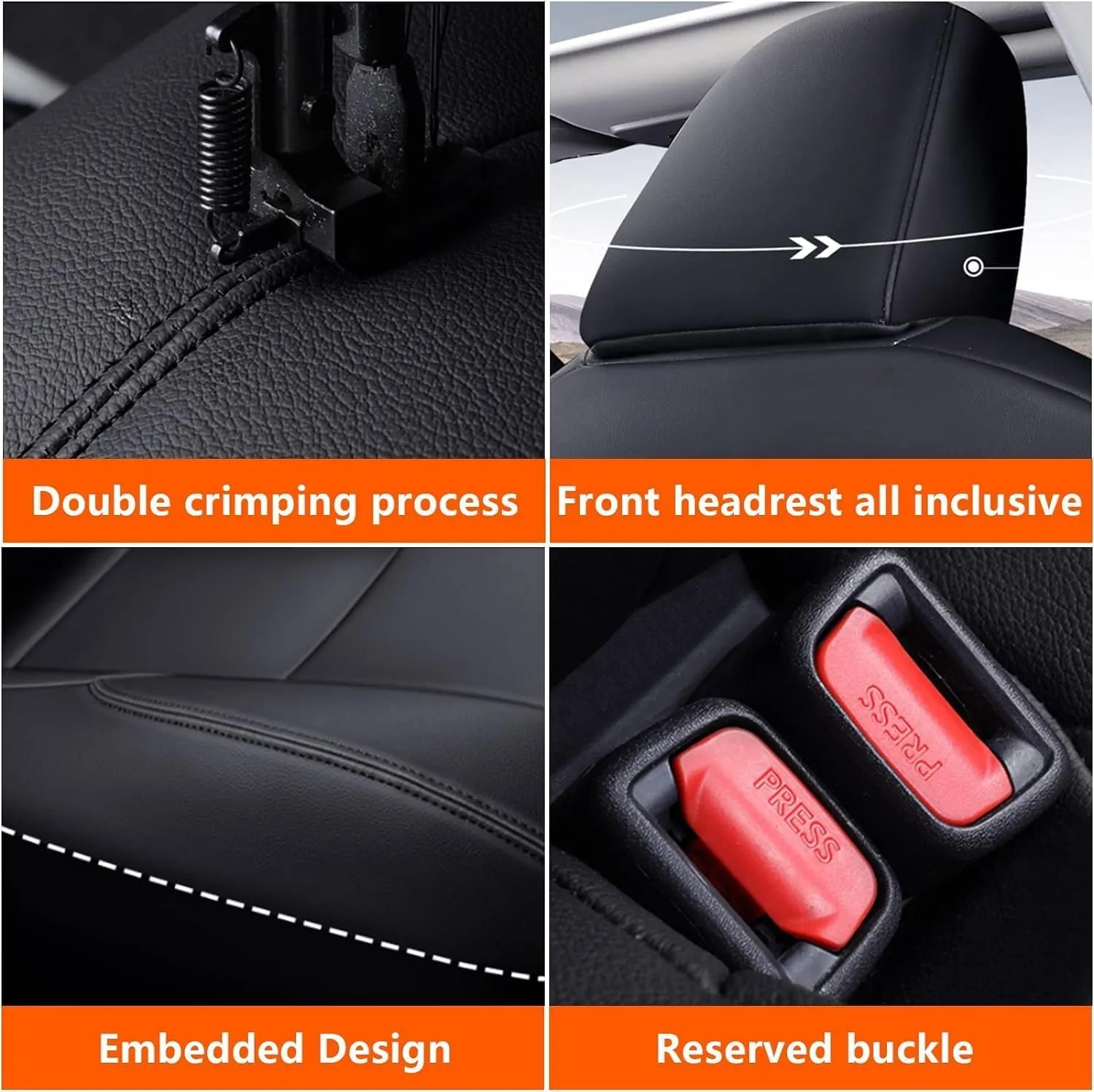 AOMSAZTO Custom Fit Truck Seat Covers for Toyota Tacoma 2024 2025 Double Cab SR5,TRD Sport,TRD Off-Road,Limited,SR - Faux Leather Black Full Set 5 Seats