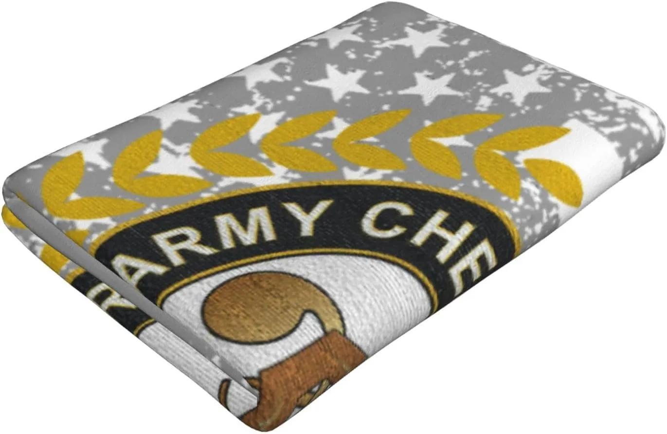Army Veteran Chemical Corps Beach Towel 27.5x55 Inches - Ultra Soft Quick Dry Sand Towel, Lightweight Large Bath Towel for Pool, Summer, Travel (American Flag)