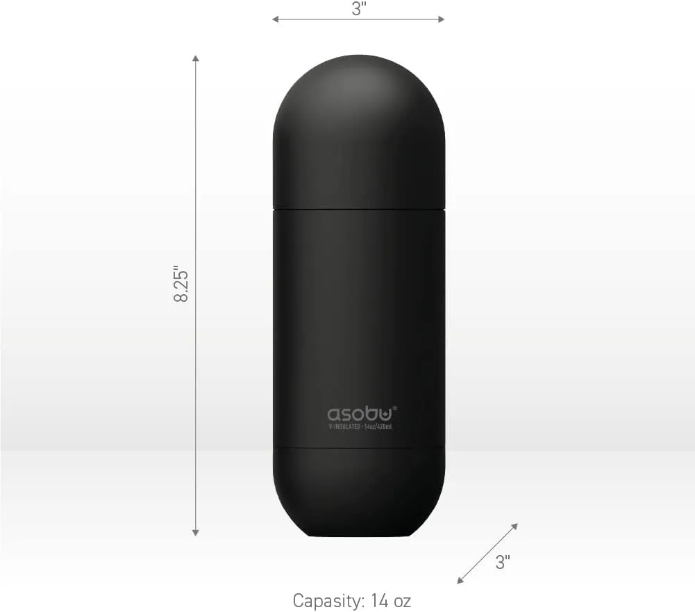 asobu Orb Stainless Steel Double Wall Insulated Travel Water Bottle – Lid Doubles as a Cup 14 Ounce (Pastel Mint)…