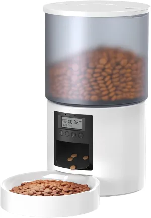 Automatic Cat Feeder- Auto Cat Food Dispenser Dog Feeder with 1-6 Meals Pet Customized Feeding Schedule for Cats & Dogs - 4L