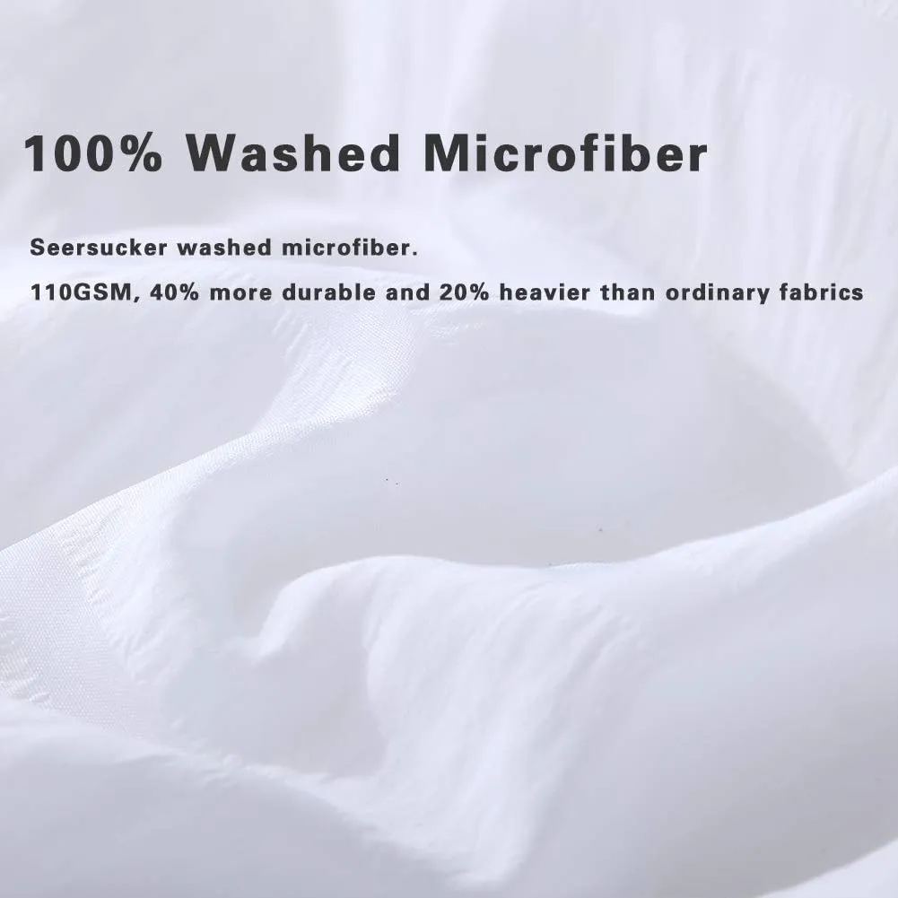 AveLom White Duvet Cover Queen (90 x 90 Inches)， 3 Pieces (1 Duvet Cover   2 Pillow Cases) Stripe Zipper Closure Corner Ties Soft Washed Microfiber Duvet Cover for Men, Women