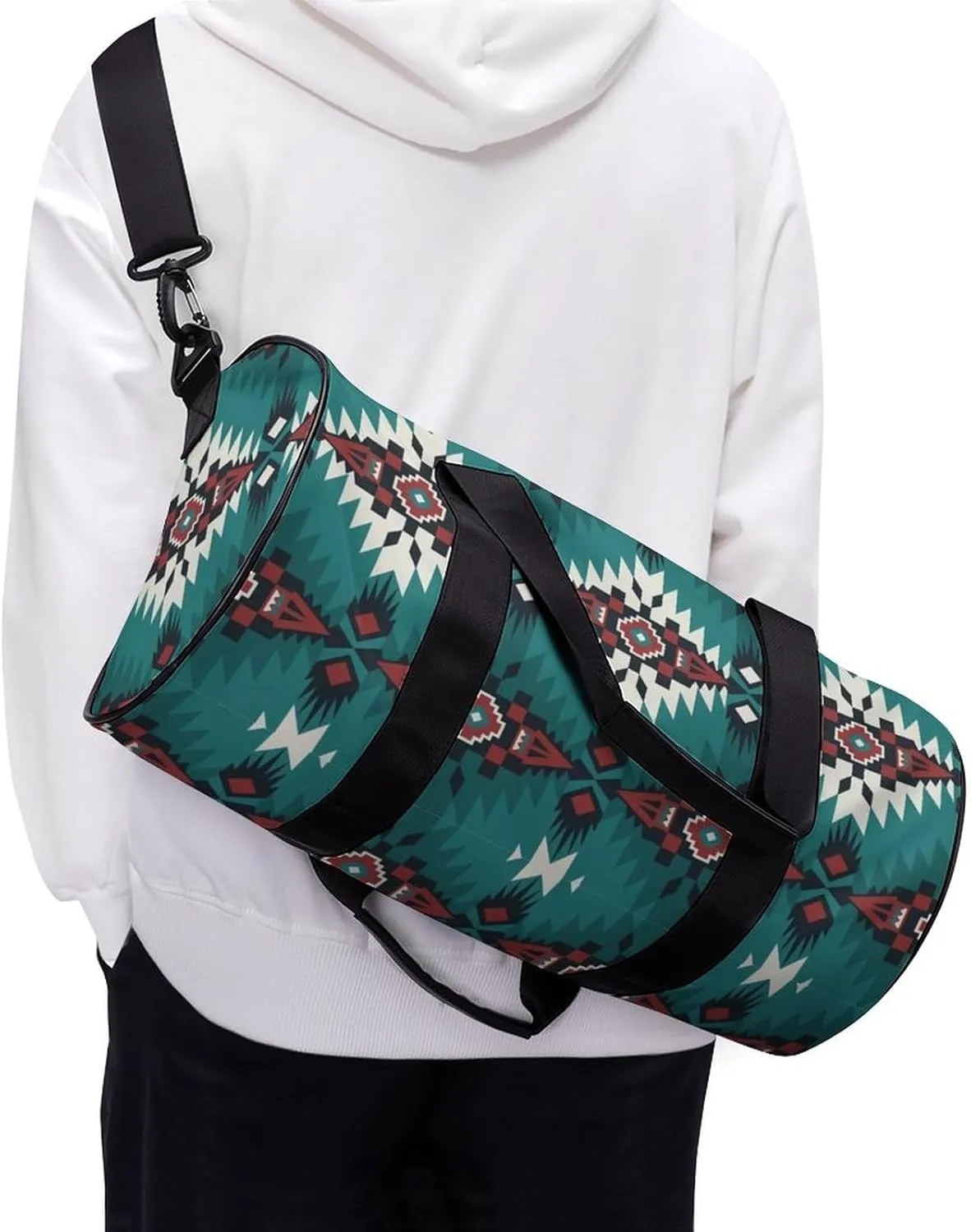 Aztec Blue Large Capacity Portable Cylindrical Fitness Bag