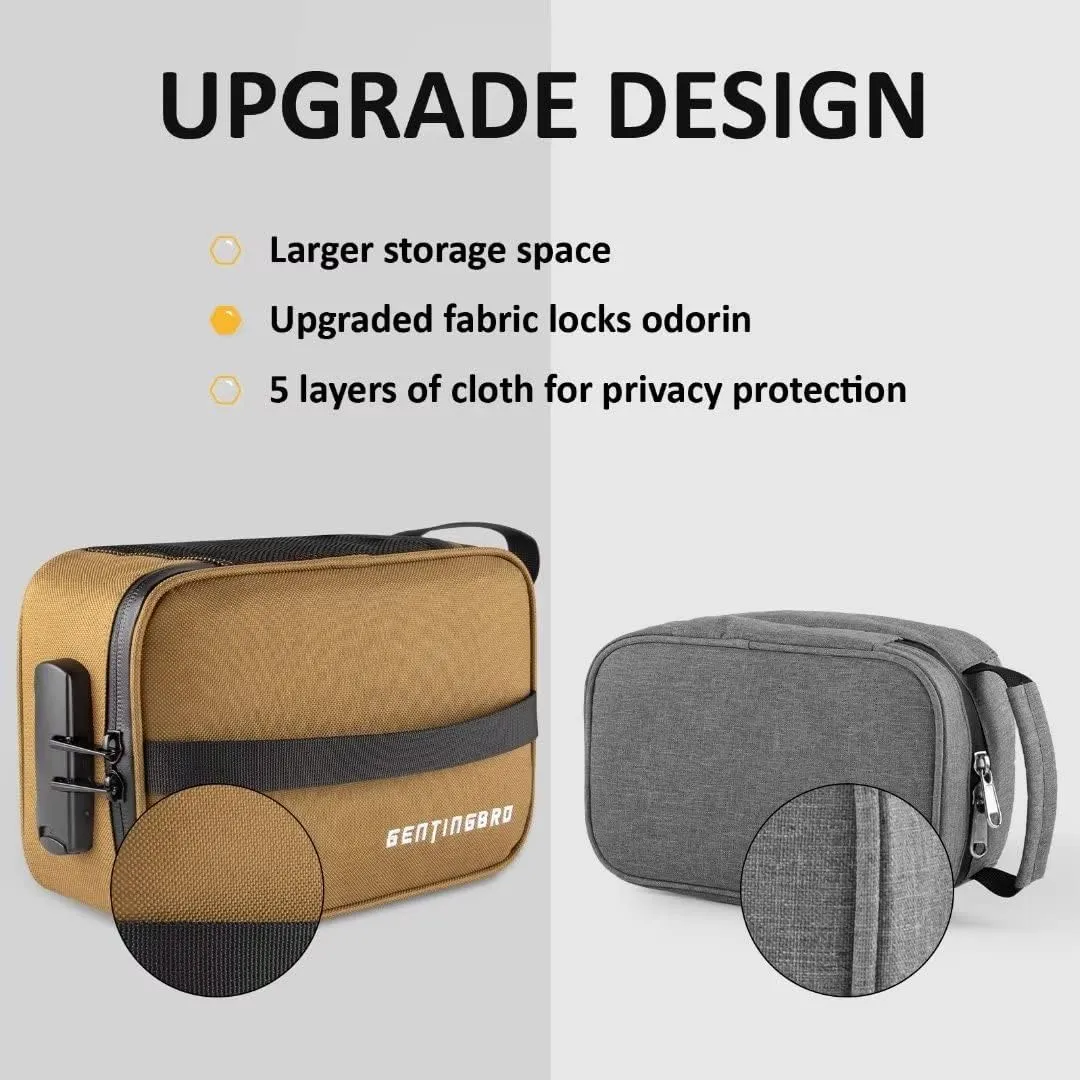 Bag with Combination Lock Medicine Lock Bag Lunch Bag Travel Bag Brown
