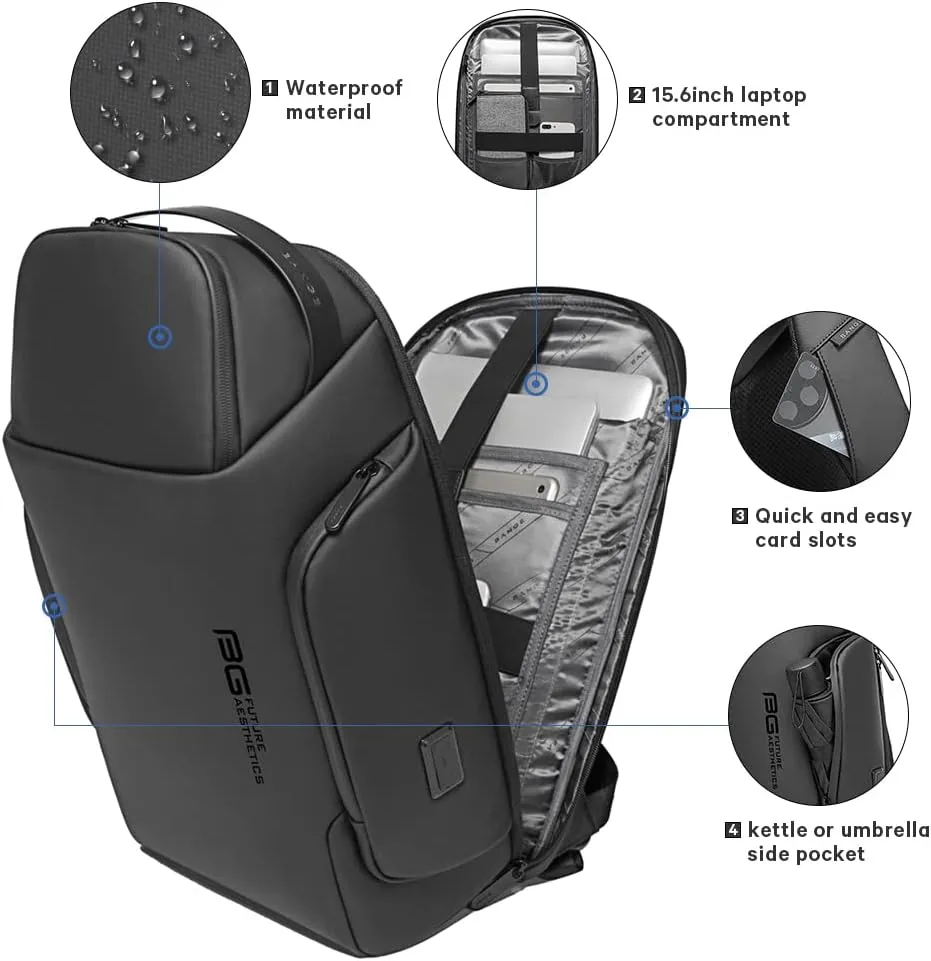 BANGE Smart Backpack,Business Laptop Backpacks for 15.6 INCH, Mens Travel Waterproof Bag Pack, Fashion Casual Daypack for Men and Women…