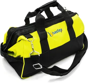 Bastex Multi Purpose Tool Bag Carrying with Adjustable Shoulder Strap. 15 inch Wide Mouth Opening with 14 Separate Pockets. Water Resistant and Perfect for the Handyman, Electricians and Plumbers