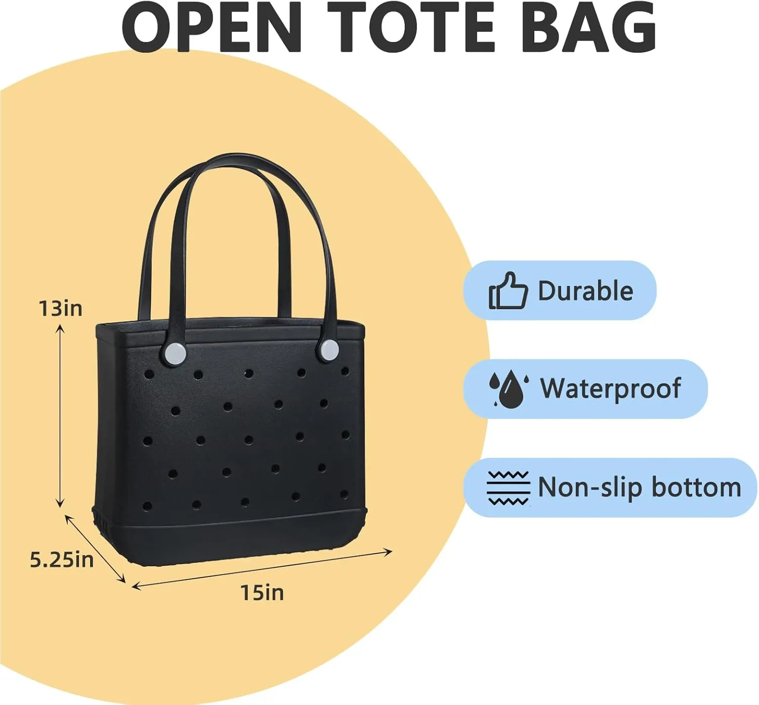 Beach Bag Rubber Small Tote Bag, Fashion Travel Bag for Women, Waterproof Handbag for Sports, Pool, Beach