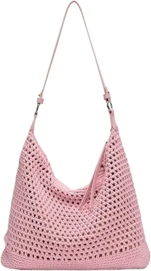 beach bag Summer Beach Resort Fashion Straw Woven Ladies Large Capacity Shoulder Bag WIth Hand Woven Beach straw