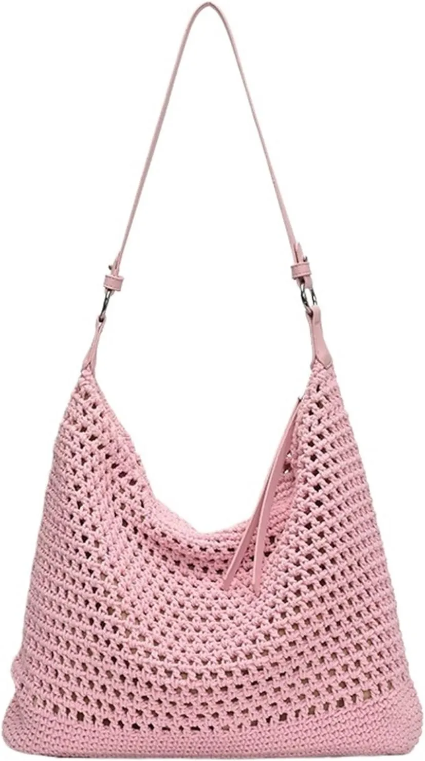 beach bag Summer Beach Resort Fashion Straw Woven Ladies Large Capacity Shoulder Bag WIth Hand Woven Beach straw