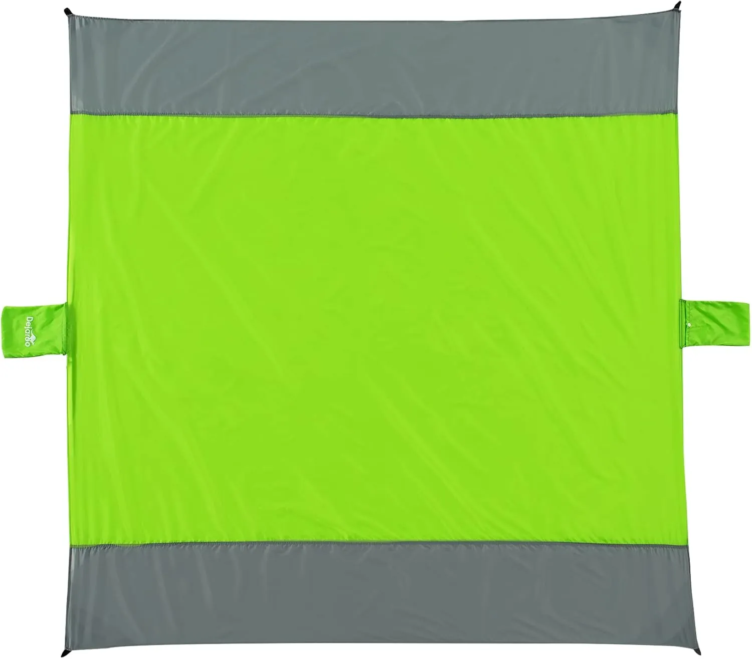 Beach Blanket, Nylon Sandproof Beach Mat, Lightweight and Extra Large Picnic Blankets for The Beach, Compact and Foldable Picnic Mat with Pouch and Pegs, 90 x 108 Inches, Green and Gray