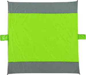 Beach Blanket, Nylon Sandproof Beach Mat, Lightweight and Extra Large Picnic Blankets for The Beach, Compact and Foldable Picnic Mat with Pouch and Pegs, 90 x 108 Inches, Green and Gray
