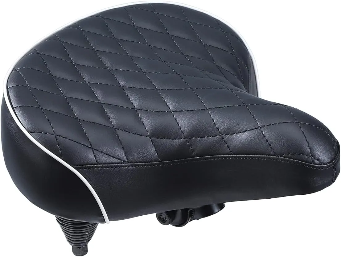 Beach Cruiser Bike Seat,Comfortable Extra Wide Suspension Bike Seat,Bike Seats for Heavy Riders,Electra Bike Seat Replacement for Men and Women.